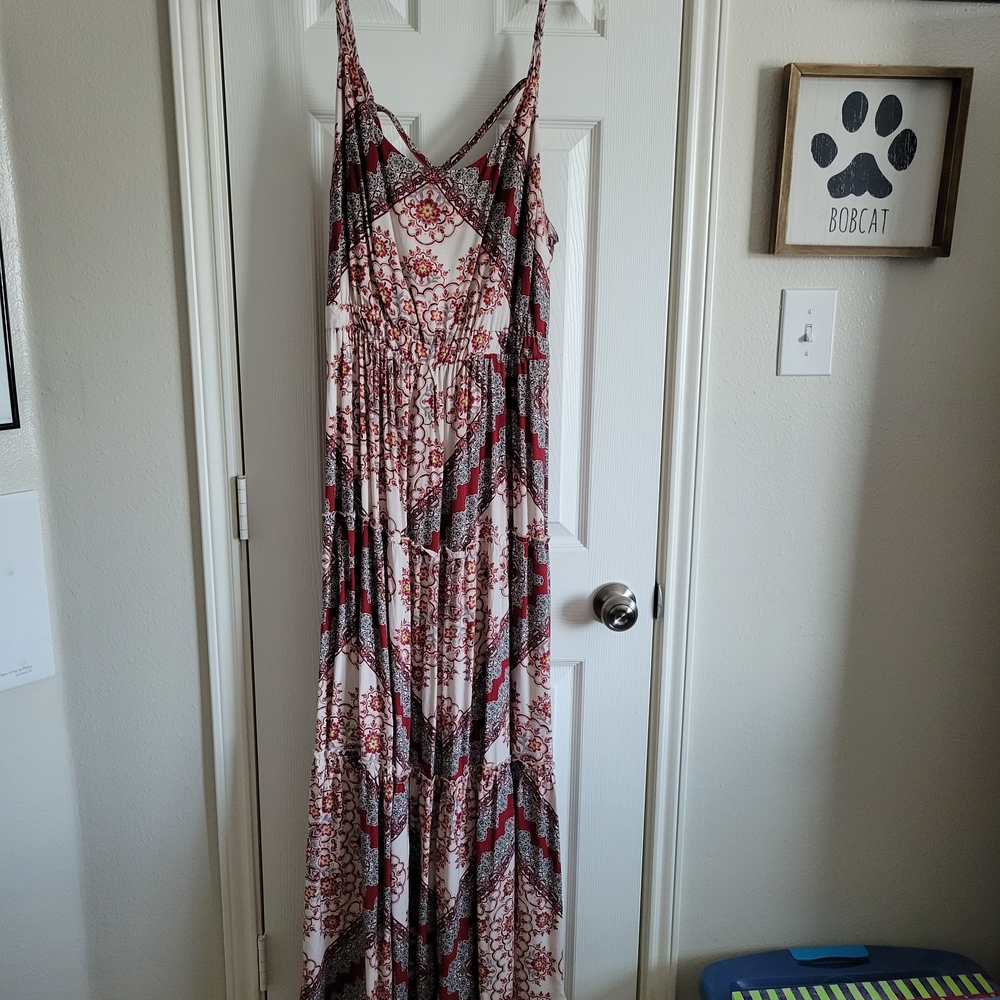Torrid Red and Black Floral Dress